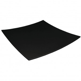 Olympia Kristallon Curved Square Melamine Plate Black 300mm - Click to Enlarge