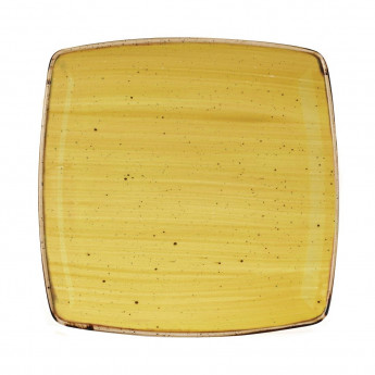 Churchill Stonecast Deep Square Plate Mustard Seed Yellow 260mm (Pack of 6) - Click to Enlarge