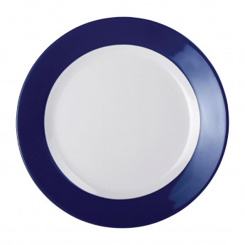 Olympia Kristallon Gala Colour Rim Melamine Plate Blue 230mm (Pack of 6) - Click to Enlarge