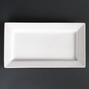 Olympia Lumina Wide Rim Rectangular Plates 310mm (Pack of 2) - Click to Enlarge