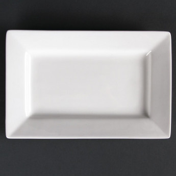 Olympia Lumina Wide Rim Rectangular Plates 200x 130mm (Pack of 6) - Click to Enlarge