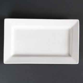 Olympia Lumina Wide Rim Rectangular Plates 257x 155mm (Pack of 4) - Click to Enlarge