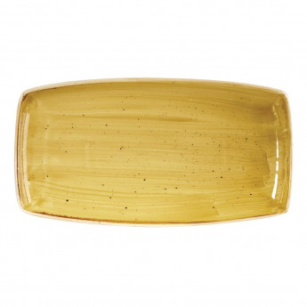 Churchill Stonecast Rectangular Plate Mustard Seed Yellow 350 x 185mm - Click to Enlarge
