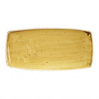 Churchill Stonecast Rectangular Plate Mustard Seed Yellow 295 x 150mm - Click to Enlarge