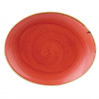 Churchill Stonecast Oval Coupe Plate Berry Red 192mm (Pack of 12) - Click to Enlarge