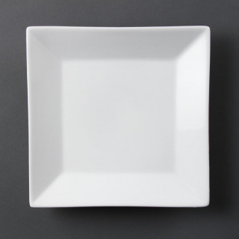 Olympia Whiteware Square Plates Wide Rim 250mm (Pack of 6) - Click to Enlarge