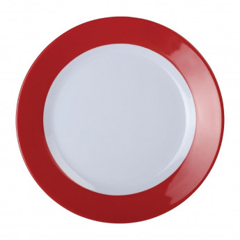 Olympia Kristallon Gala Colour Rim Melamine Plate Red 260mm (Pack of 6) - Click to Enlarge