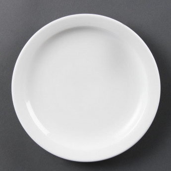 Olympia Whiteware Narrow Rimmed Plates 202mm (Pack of 12) - Click to Enlarge