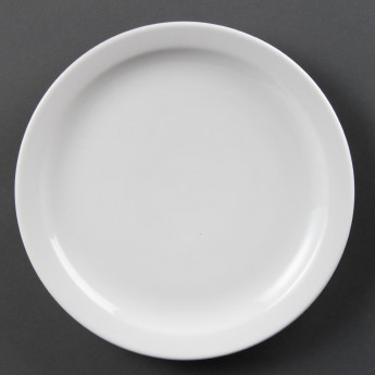 Olympia Whiteware Narrow Rimmed Plates 250mm (Pack of 12) - Click to Enlarge