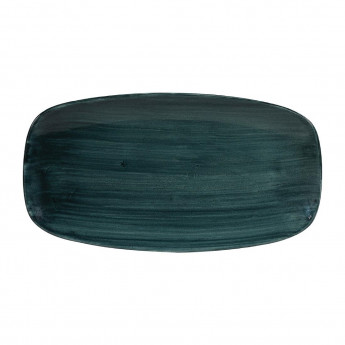 Churchill Stonecast Patina Oblong Chef Plates Rustic Teal 355 x 189mm (Pack of 6) - Click to Enlarge