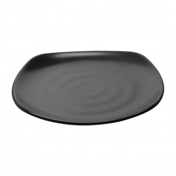 Olympia Kristallon Fusion Melamine Rounded Square Plates Black 250mm (Pack of 6) - Click to Enlarge