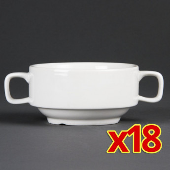 Bulk Buy Olympia Handled Soup Bowls 400ml (Pack of 18) - Click to Enlarge