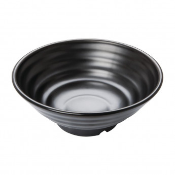 Olympia Kristallon Fusion Melamine Large Bowls Black 225mm (Pack of 4) - Click to Enlarge