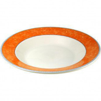 Churchill New Horizons Marble Border Pasta Plates Orange 300mm (Pack of 12) - Click to Enlarge