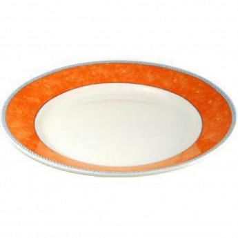 Churchill New Horizons Marble Border Mediterranean Dishes Orange 280mm - Click to Enlarge