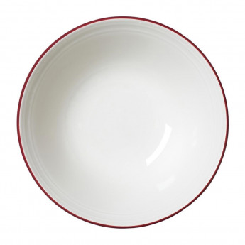 Steelite Bead Maroon Band Oatmeal Bowls 165mm (Pack of 12) - Click to Enlarge