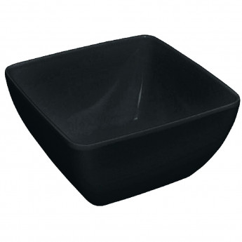 Olympia Kristallon Curved Black Melamine Bowl 8in - Click to Enlarge