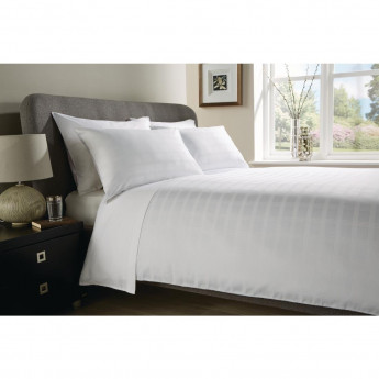 Comfort Vercelli Checked Open Duvet Cover White - Click to Enlarge