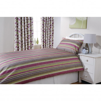 Mitre Essentials Florence Stripe Pillowcase Damson - Click to Enlarge