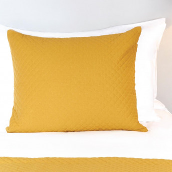Mitre Essentials Quilted Waffle Cushion Cover Ochre - Click to Enlarge