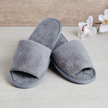 Comfort Vienna Open Toe Slippers Grey - Click to Enlarge