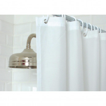 Mitre Essentials Plain Shower Curtain White - Click to Enlarge