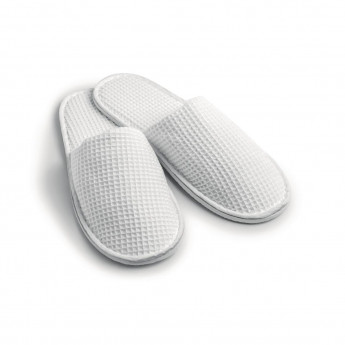 Mitre Essentials Honeycomb Slipper Closed Toe White - Click to Enlarge
