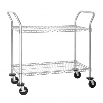 Vogue Chrome 2 Tier Wire Trolley - Click to Enlarge