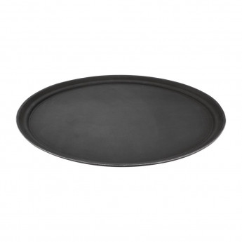 Kristallon Polypropylene Oval Non-Slip Tray Black 685mm - Click to Enlarge