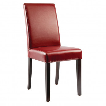 Bolero Faux Leather Dining Chairs Red (Pack of 2) - Click to Enlarge