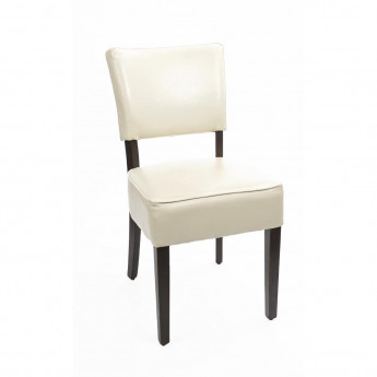 Bolero Chunky Faux Leather Chairs Cream (Pack of 2) - Click to Enlarge