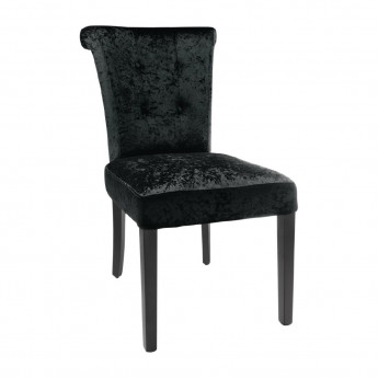 Bolero Black Crushed Velvet Dining Chair (Pack of 2) - Click to Enlarge