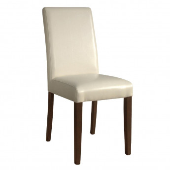 Bolero Faux Leather Dining Chairs Cream (Pack of 2) - Click to Enlarge