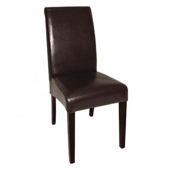 Bolero Curved Back Leather Chairs Dark Brown (Pack of 2) - Click to Enlarge