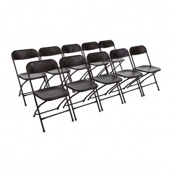 Bolero PP Folding Chairs Black (Pack of 10) - Click to Enlarge