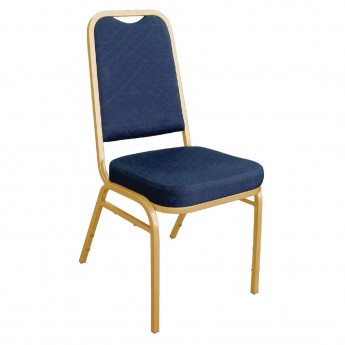 Bolero Square Back Banquet Chairs Blue & Gold (Pack of 4) - Click to Enlarge