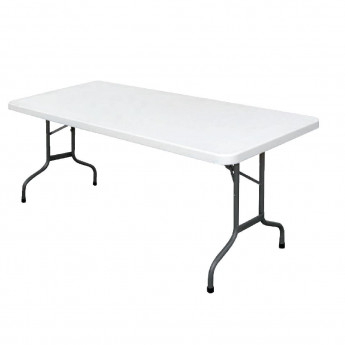 Bolero PE Rectangular Folding Table White 6ft (Single) - Click to Enlarge