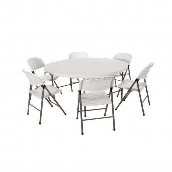 Special Offer Bolero 5ft Round Folding Table with Six Folding Chairs - Click to Enlarge