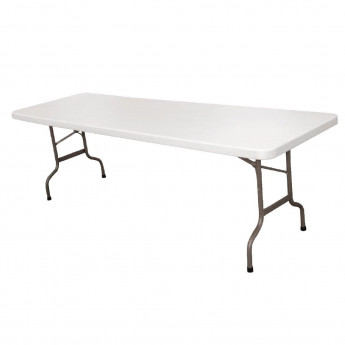 Bolero Rectangular Centre Folding Table White 8ft (Single) - Click to Enlarge
