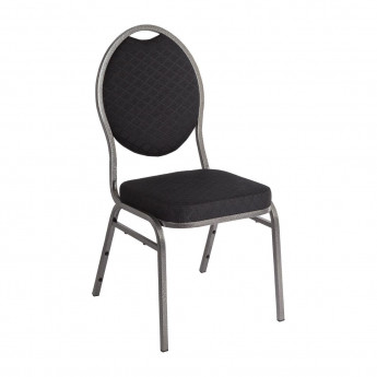 Bolero Oval Back Banquet Chairs Grey & Black (Pack of 4) - Click to Enlarge