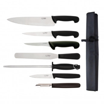 Hygiplas 7 Piece Knife Starter Set With 26.5cm Chef Knife and Roll Bag - Click to Enlarge