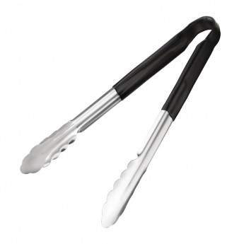Vogue Colour Coded Black Serving Tongs 11" - Click to Enlarge