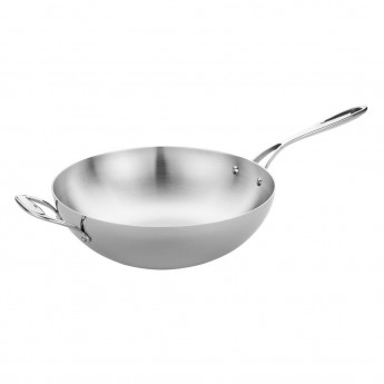 Vogue Tri Wall Wok Flat Base 305mm - Click to Enlarge