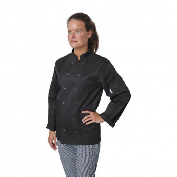 Whites Vegas Unisex Chefs Jacket Long Sleeve Black - Click to Enlarge