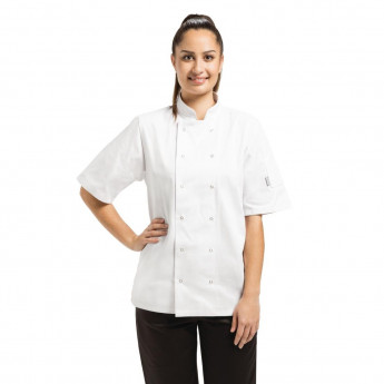 Whites Vegas Unisex Chefs Jacket Short Sleeve White - Click to Enlarge