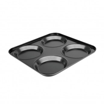 Vogue Carbon Steel Non-Stick Yorkshire Pudding Tray 4 Cup - Click to Enlarge