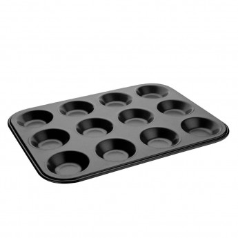 Vogue Carbon Steel Non-Stick Mini Muffin Tray 12 Cup - Click to Enlarge
