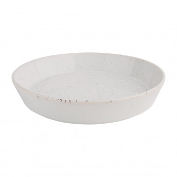 Olympia Cavolo Flat Round Bowls White Speckle 220mm (Pack of 4) - Click to Enlarge