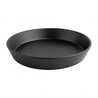 Olympia Cavolo Flat Round Bowls Textured Black 220mm (Pack of 4) - Click to Enlarge