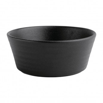 Olympia Cavolo Flat Round Bowls Textured Black 143mm (Pack of 6) - Click to Enlarge